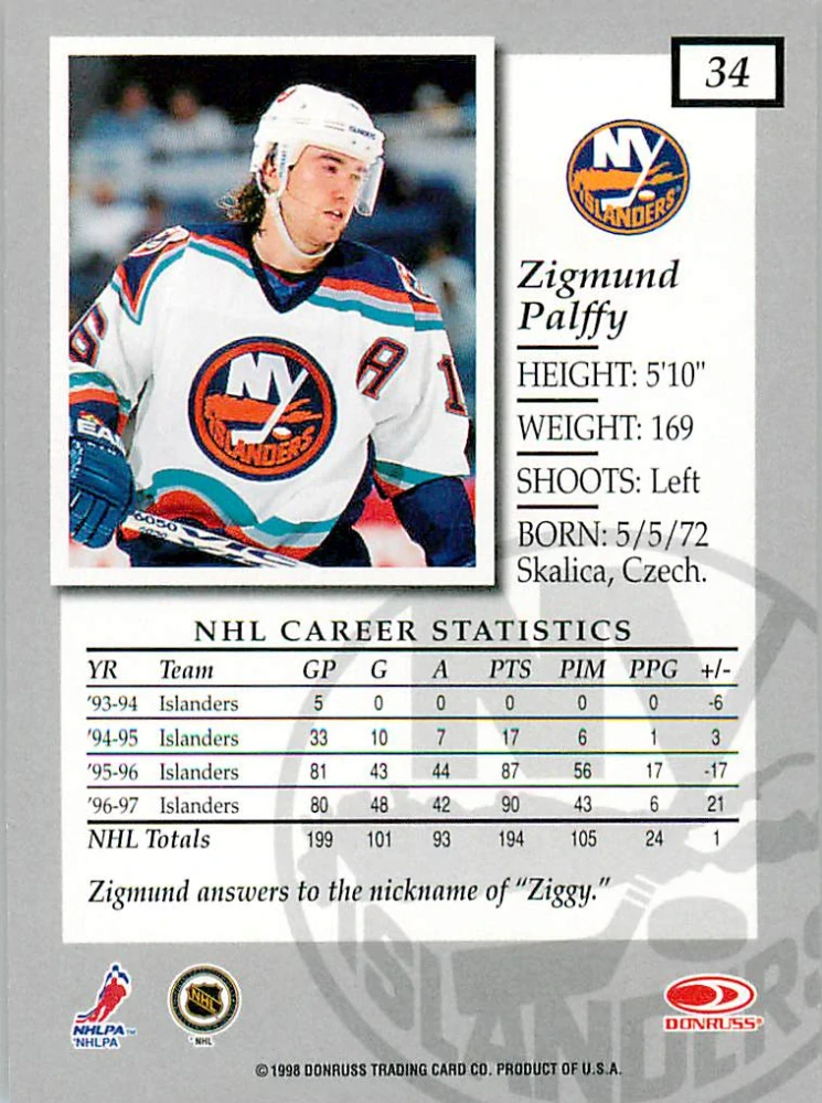 1997-98 Donruss Elite - Žigmund Pálffy #34