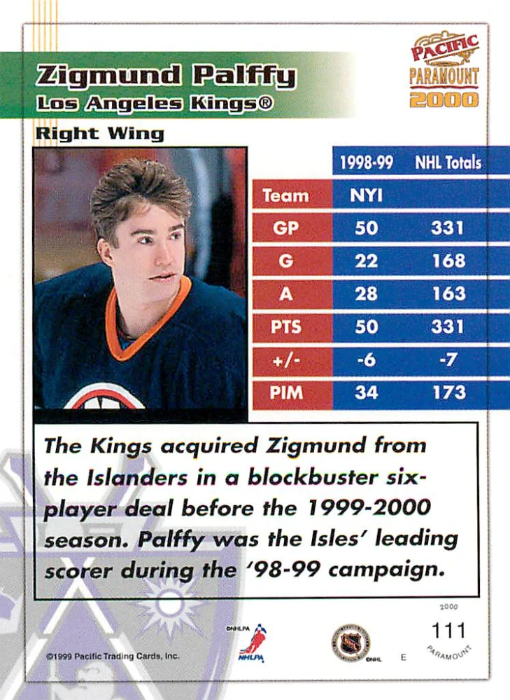 1999-00 Pacific Paramount - Žigmund Pálffy #111