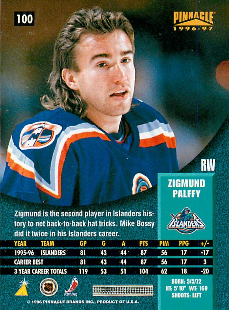 1996-97 Pinnacle - Žigmund Pálffy #100