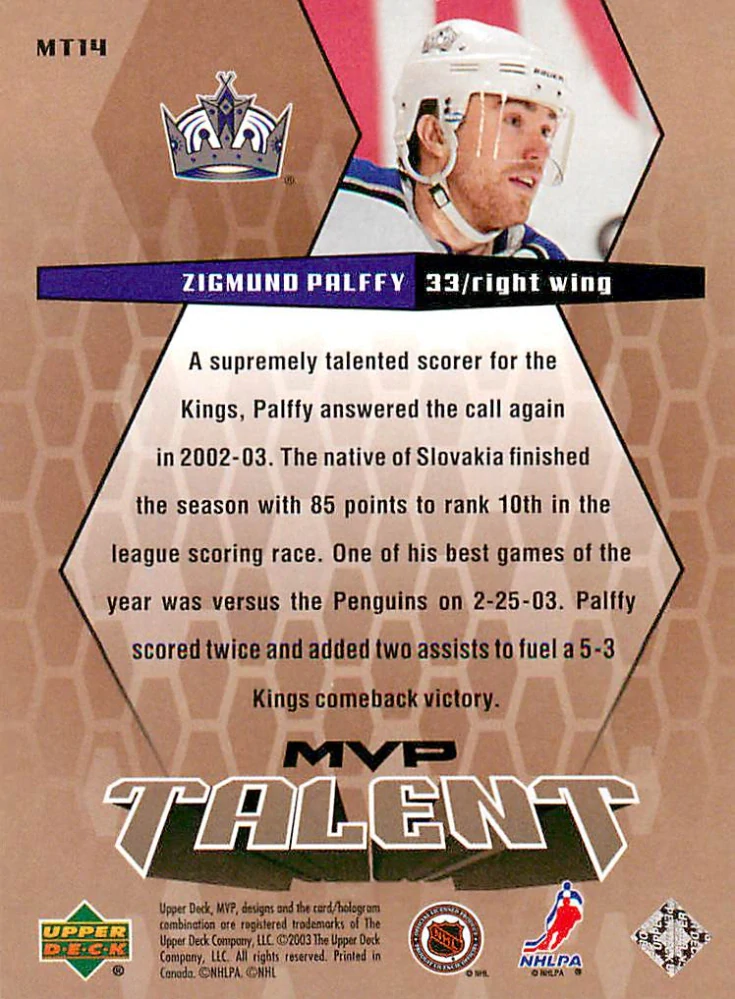 2003-04 UD MVP - Žigmund Pálffy - Talent #MT14