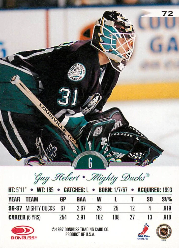 1997-98 Leaf - Guy Hebert #72