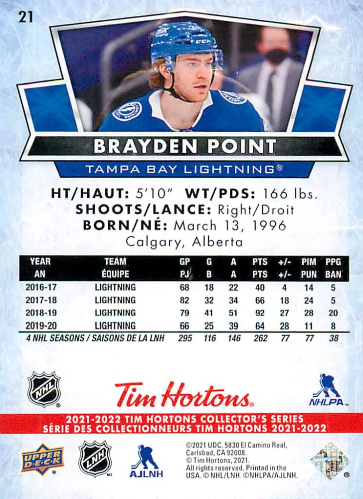 2021-22 UD Tim Hortons Collector's Series - Braiden Point #21