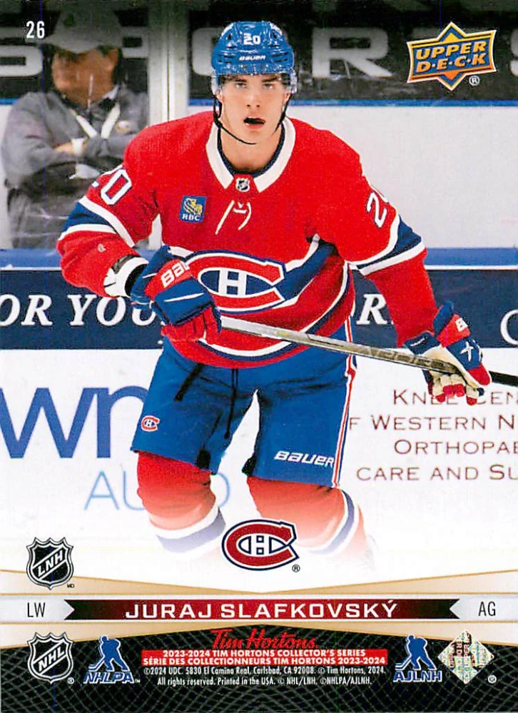 2023-24 UD Tim Hortons Greatest Duos - Nick Suzuki, Juraj Slafkovský #26