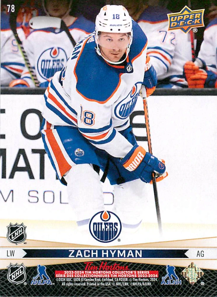 2023-24 UD Tim Hortons Greatest Duos - Ryan Nugent-Hopkins, Zach Hyman #78