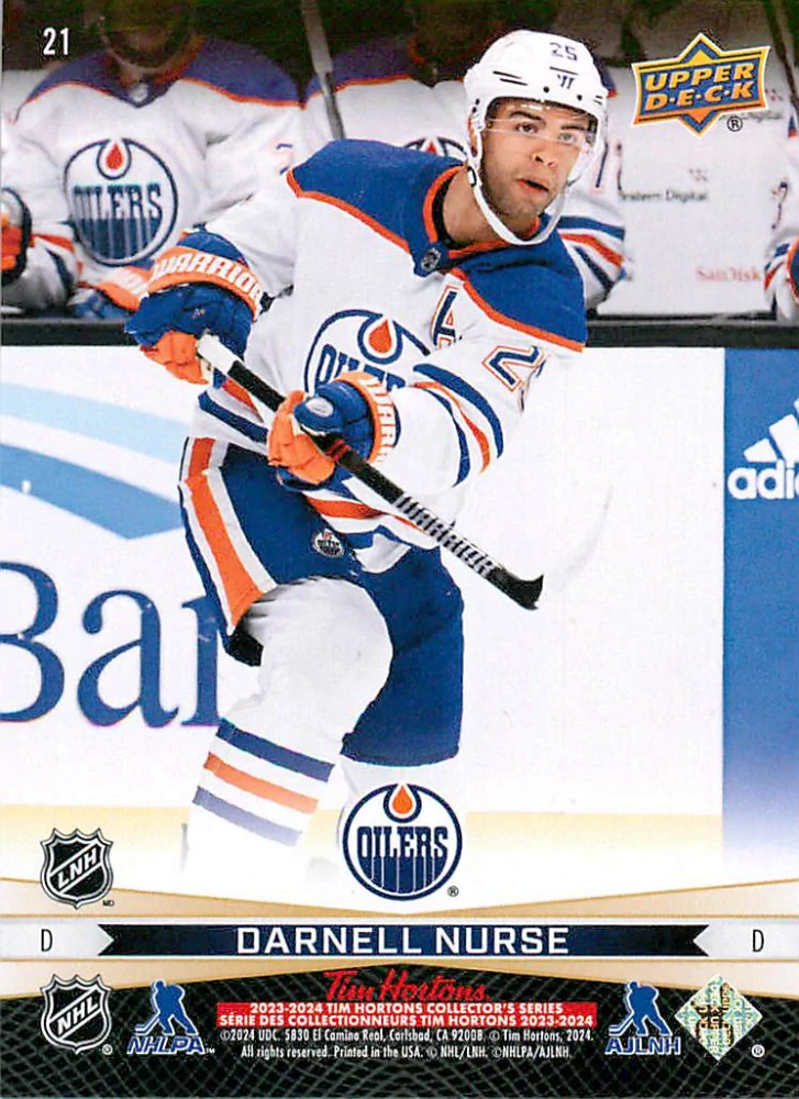 2023-24 UD Tim Hortons Greatest Duos - Mattias Ekholm, Darnell Nurse #21