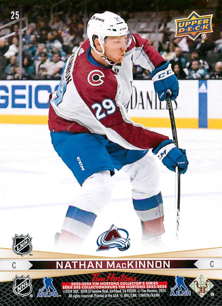 2023-24 UD Tim Hortons Greatest Duos - Sidney Crosby, Nathan MacKinnon #25