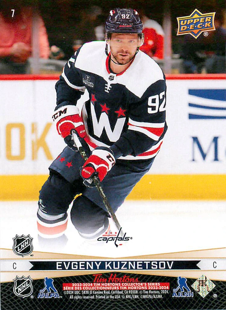 2023-24 UD Tim Hortons Greatest Duos - Alex Ovechkin, Evgeny Kuznetsov #7