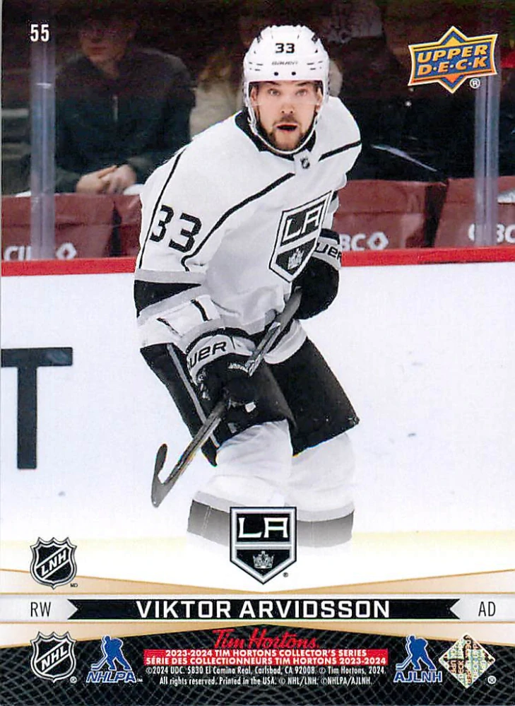2023-24 UD Tim Hortons Greatest Duos - Kevin Fiala, Viktor Arvidsson #55