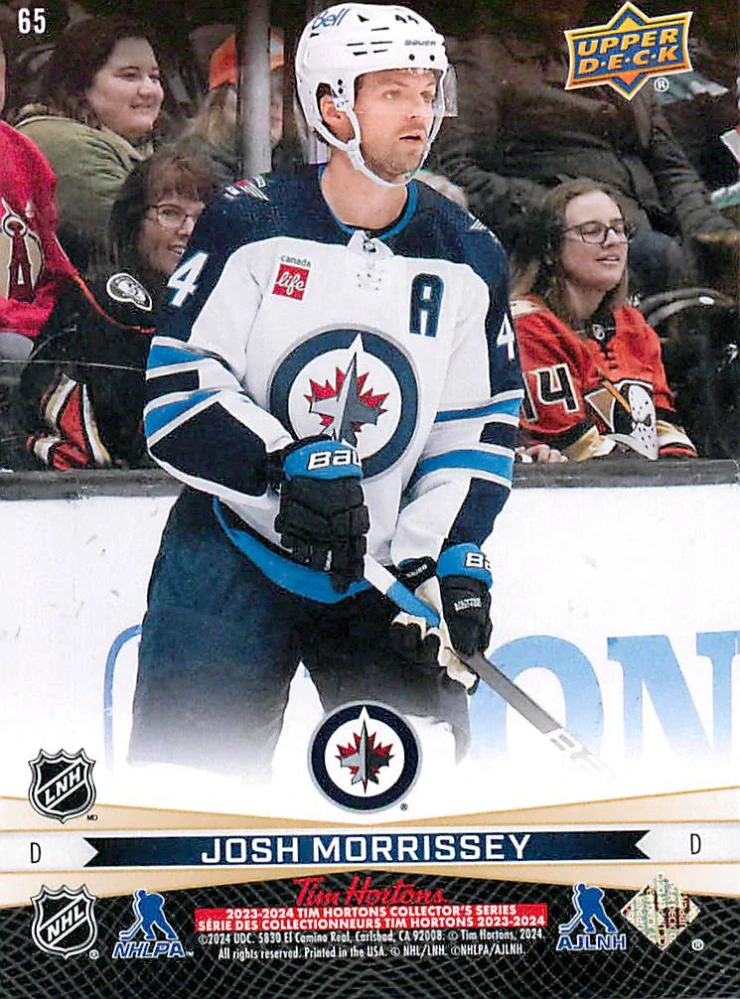 2023-24 UD Tim Hortons Greatest Duos - Nino Niederreiter, Josh Morrissey #65