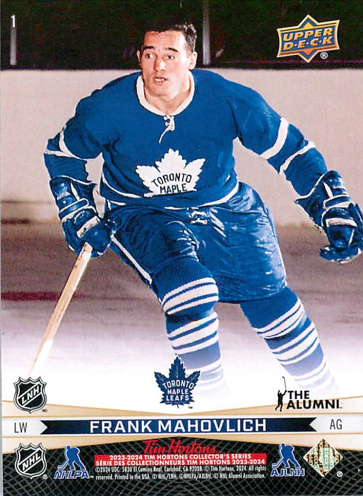 2023-24 UD Tim Hortons Greatest Duos - Tim Horton, Frank Mahovlich #1