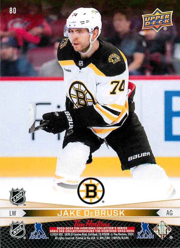 2023-24 UD Tim Hortons Greatest Duos - Brad Marchand, Jake DeBrusk #80