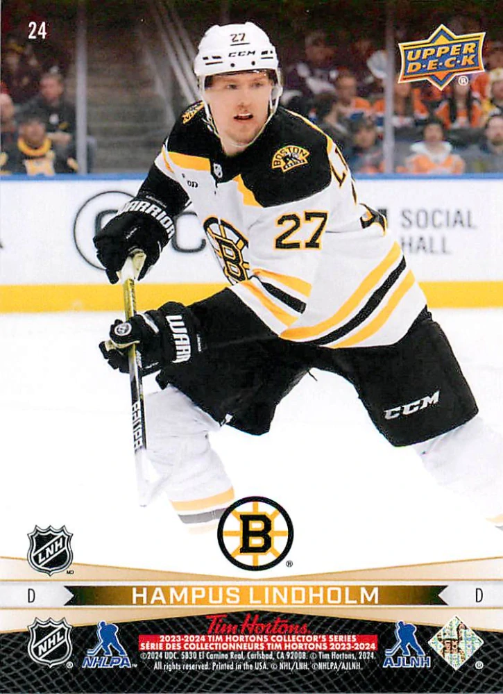 2023-24 UD Tim Hortons Greatest Duos - Linus Ullmark, Hampus Lindholm #24