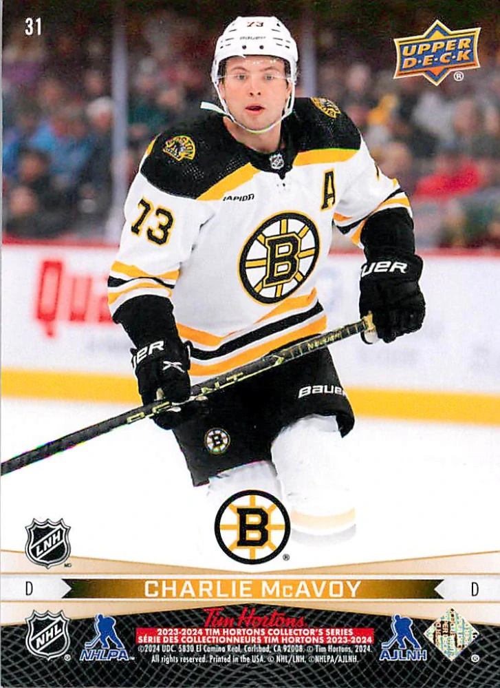 2023-24 UD Tim Hortons Greatest Duos - David Pastrňák, Charlie McAvoy #31