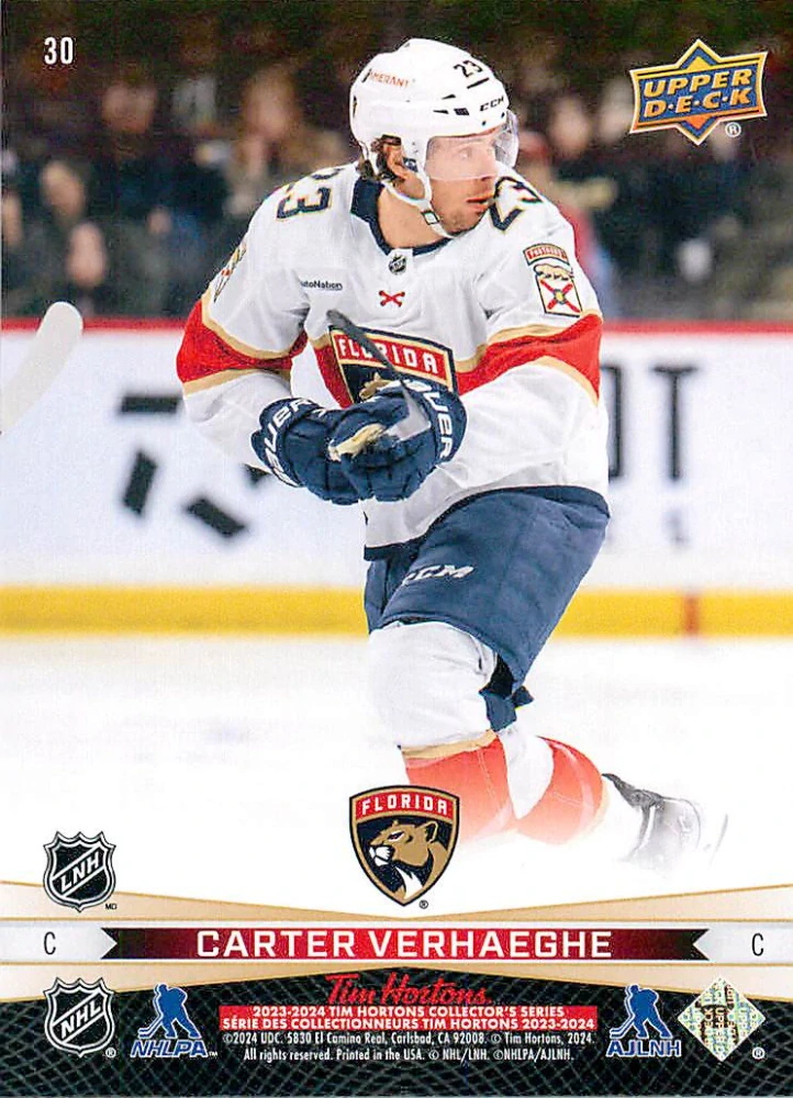 2023-24 UD Tim Hortons Greatest Duos - Sergei Bobrovsky, Carter Verhaeghe #30