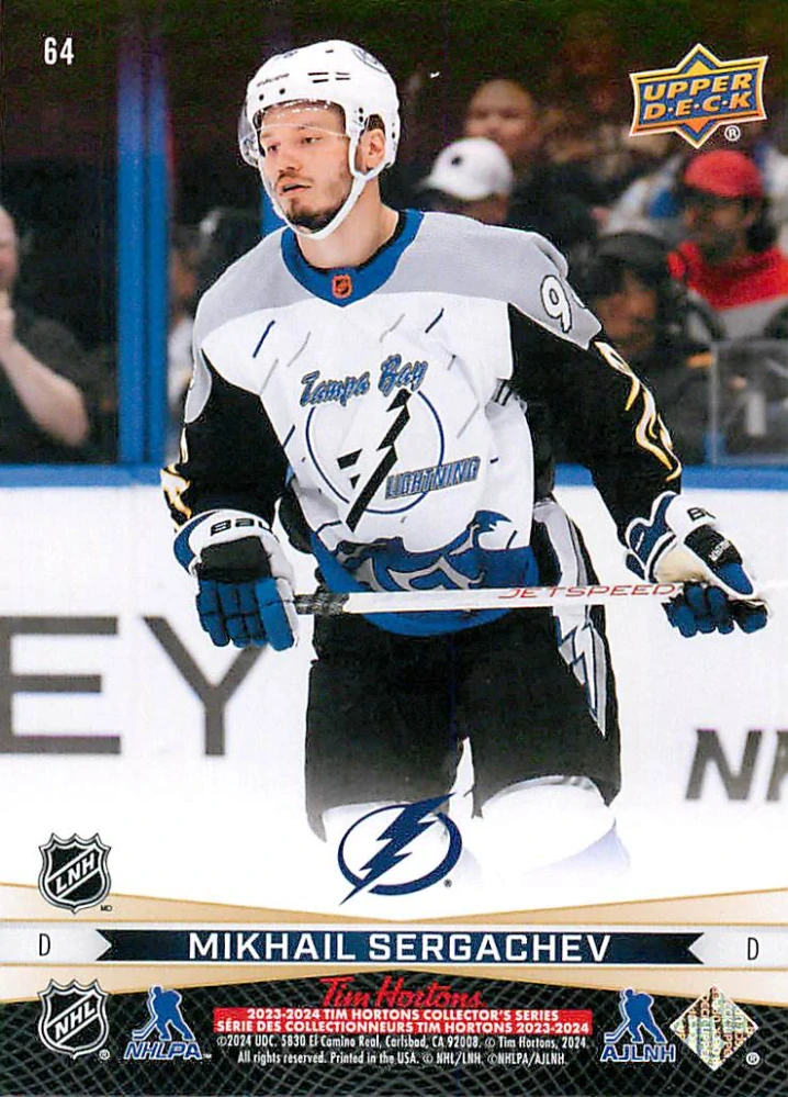 2023-24 UD Tim Hortons Greatest Duos - Victor Hedman, Mikhail Sergachev #64