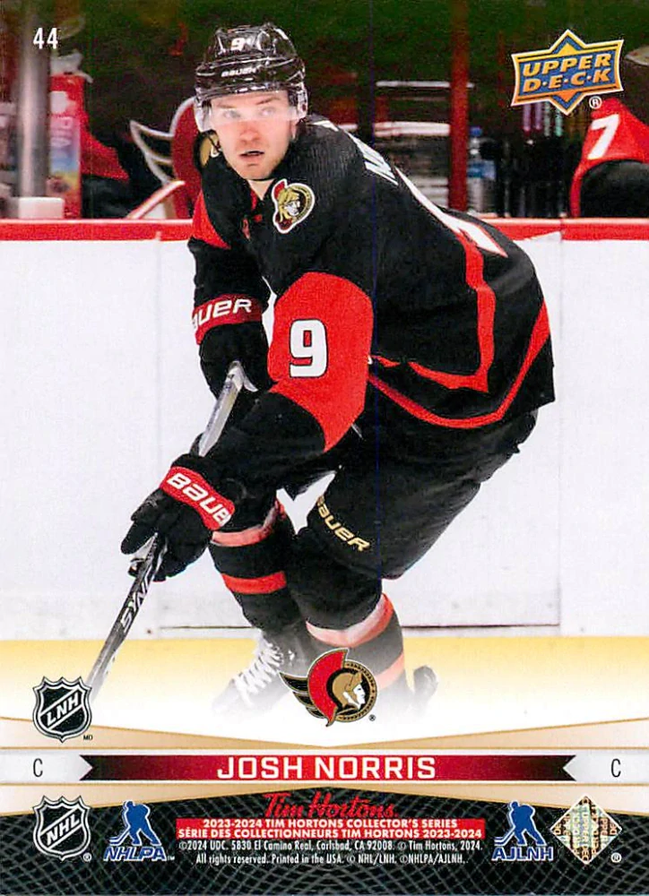 2023-24 UD Tim Hortons Greatest Duos - Shane Pinto, Josh Norris #44