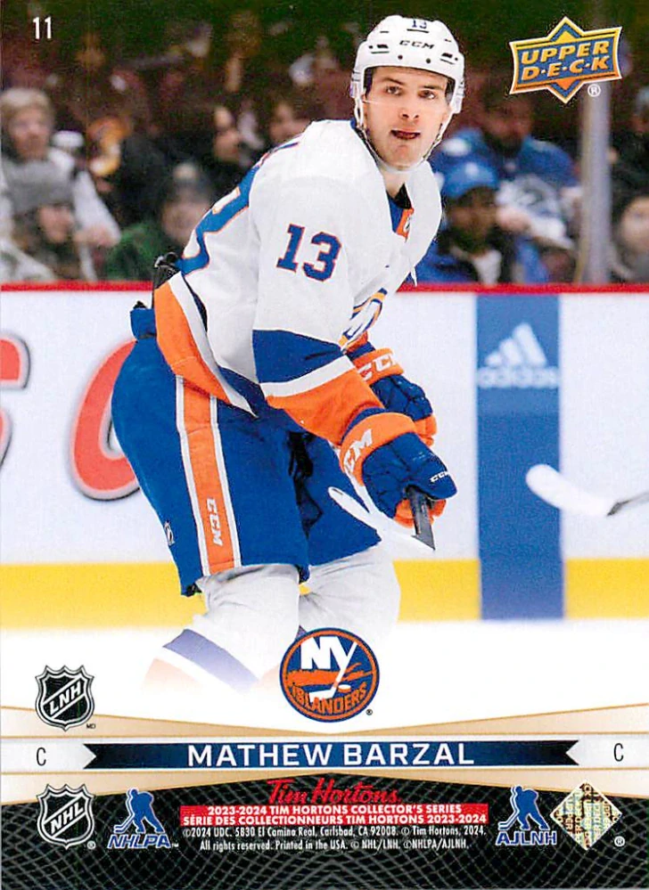 2023-24 UD Tim Hortons Greatest Duos - Bo Horvat, Mathew Barzal #11