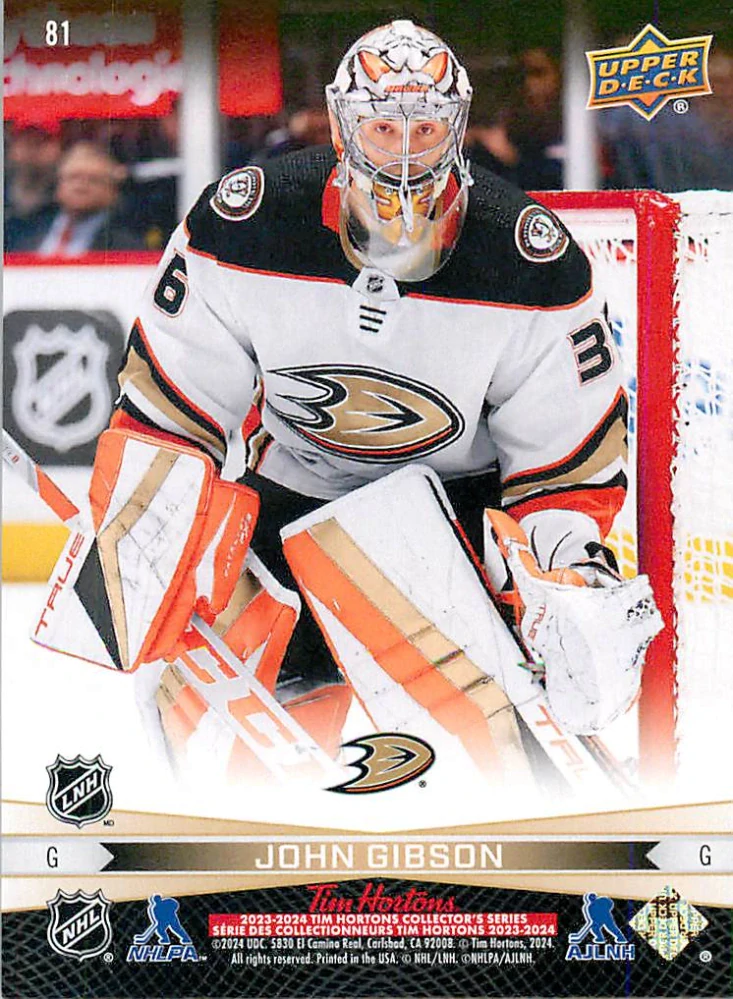 2023-24 UD Tim Hortons Greatest Duos - Troy Terry, John Gibson #81