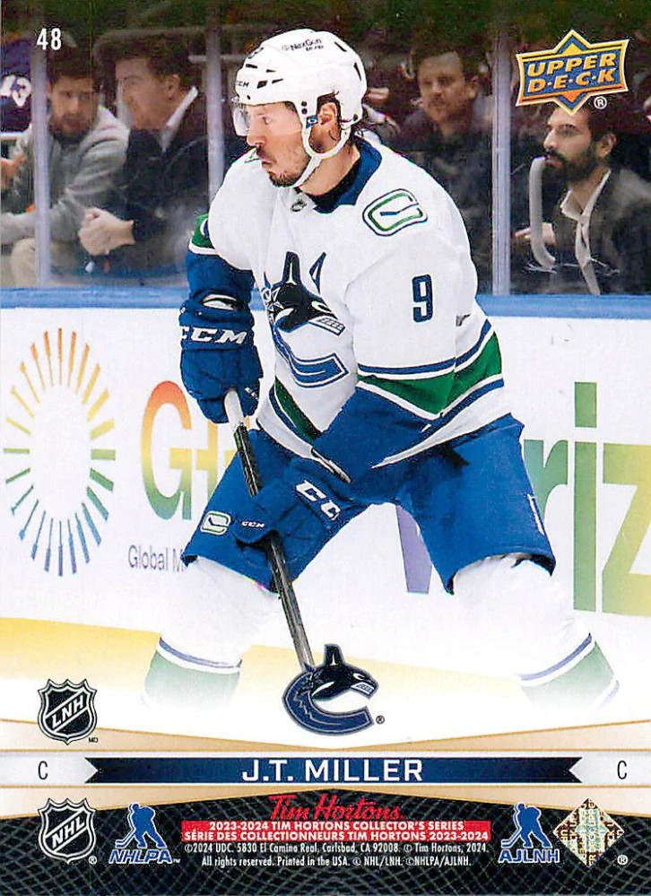 2023-24 UD Tim Hortons Greatest Duos - Quinn Hughes, J.T. Miller #48