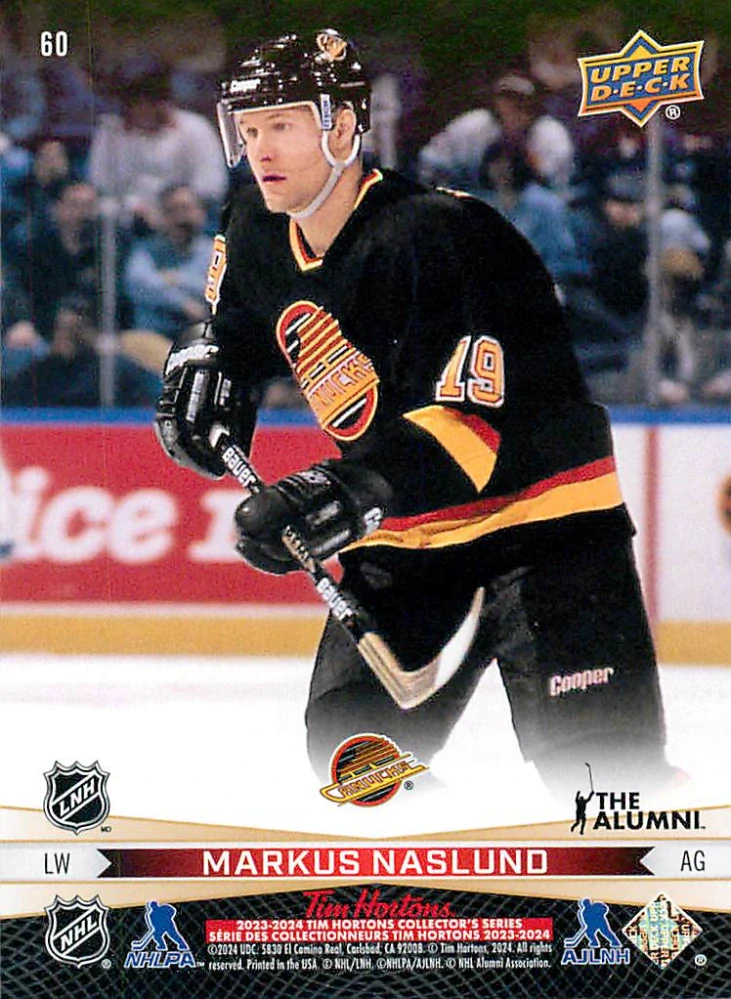 2023-24 UD Tim Hortons Greatest Duos - Trevor Linden, Markus Naslund #60