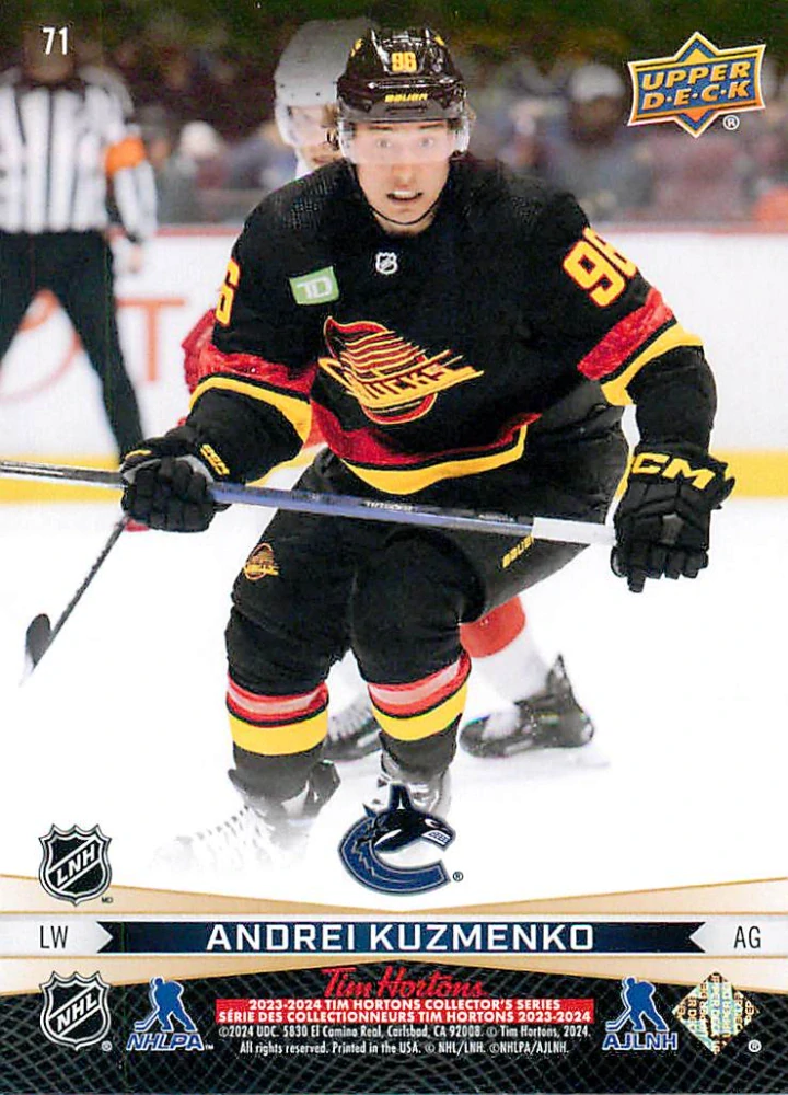 2023-24 UD Tim Hortons Greatest Duos - Elias Pettersson, Andrei Kuzmenko #71