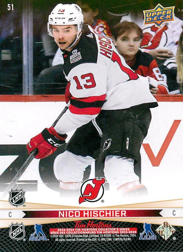 2023-24 UD Tim Hortons Greatest Duos - Ondřej Palát, Nico Hischier #51