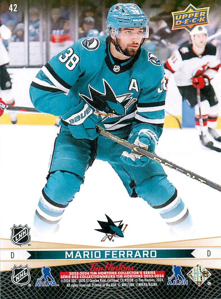 2023-24 UD Tim Hortons Greatest Duos - Logan Couture, Mario Ferraro #42
