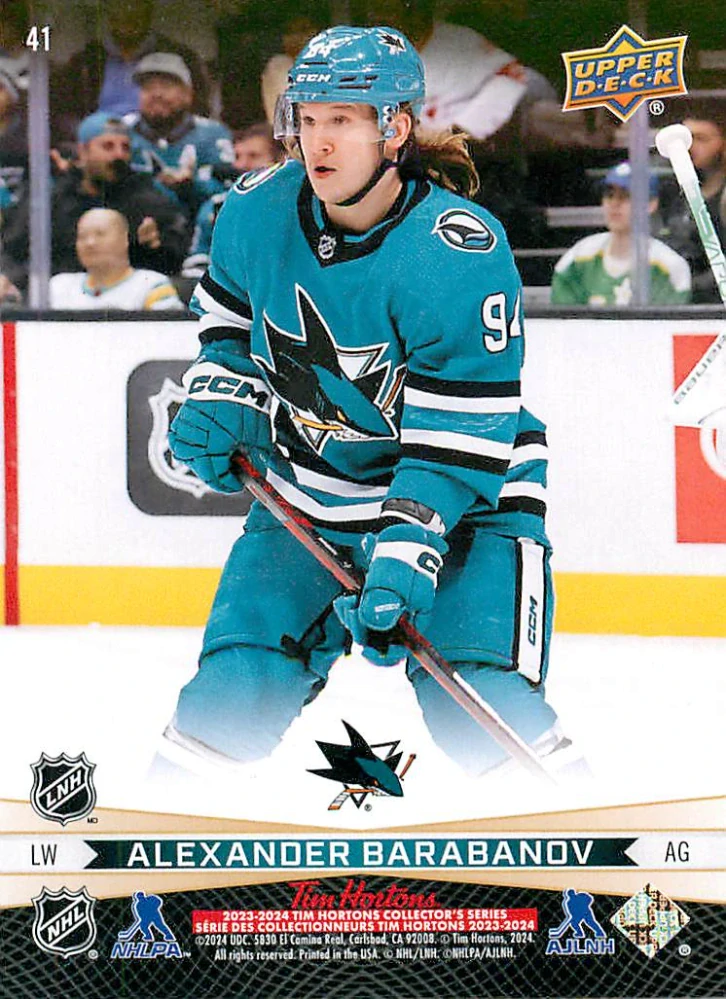 2023-24 UD Tim Hortons Greatest Duos - Tomáš Hertl, Alexander Barabanov #41