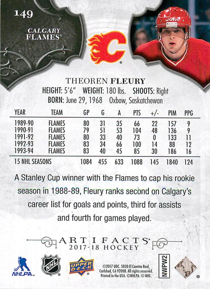 2017-18 UD Artifacts - Theoren Fleury /599 #149