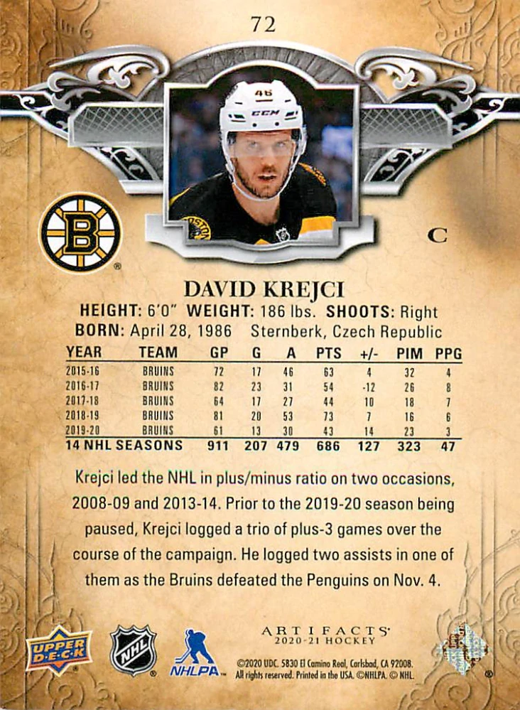 2020-21 UD Artifacts - David Krejčí - Autumn /75 #72