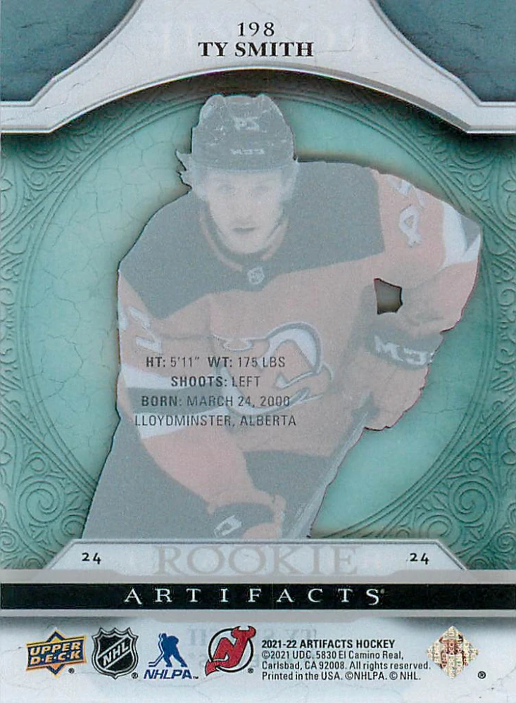 2021-22 UD Artifacts - Ty Smith - Clear Cut Rookies Update #198