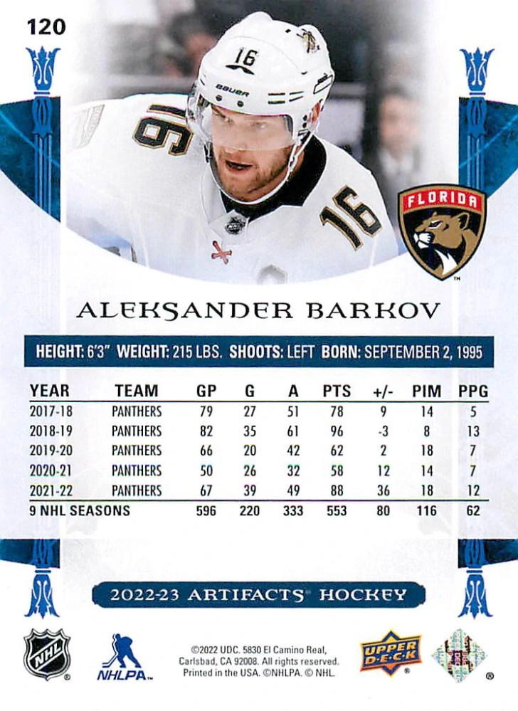 2022-23 UD Artifacts - Aleksander Barkov /599 #120