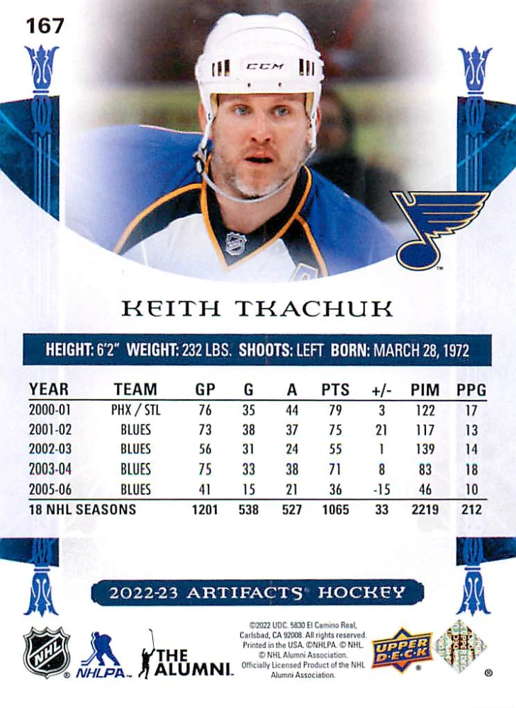 2022-23 UD Artifacts - Keith Tkachuk - Ruby /499 #167
