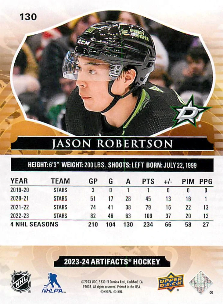 2023-24 UD Artifacts - Jason Robertson - Ruby /499 #130