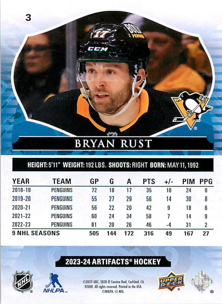 2023-24 UD Artifacts - Brian Rust - Autumn /75 #3