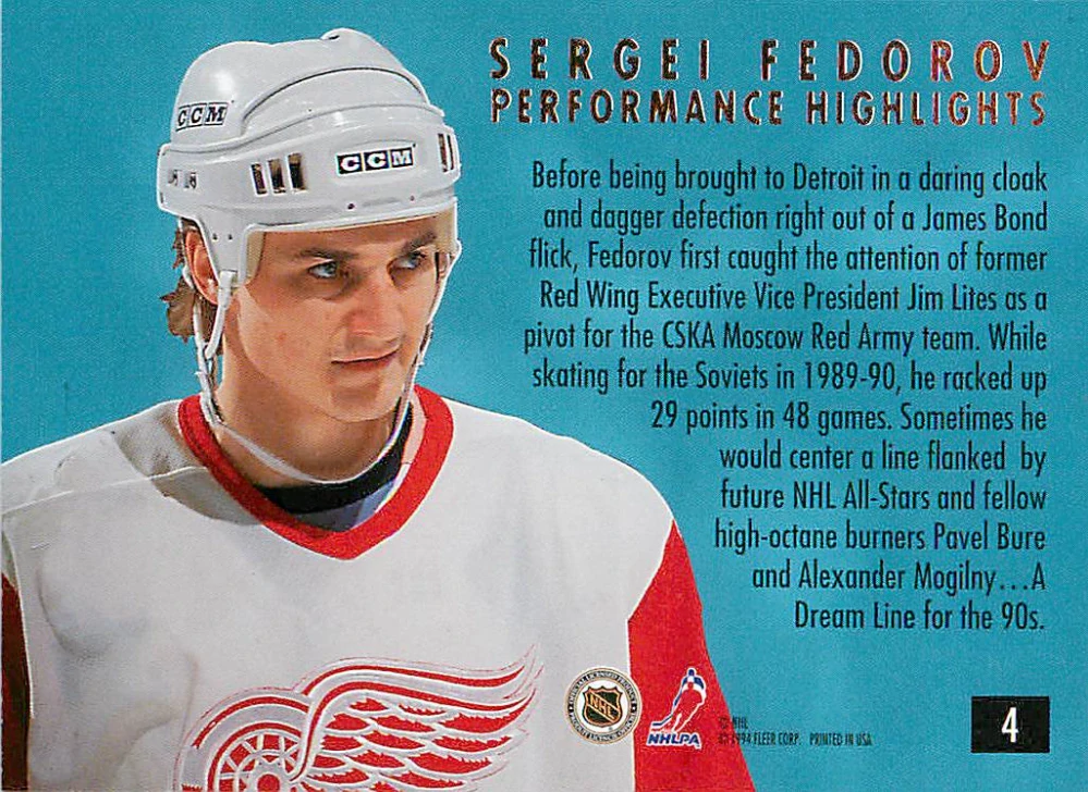 1994-95 Fleer Ultra - Sergei Fedorov - Performance Highlights #4