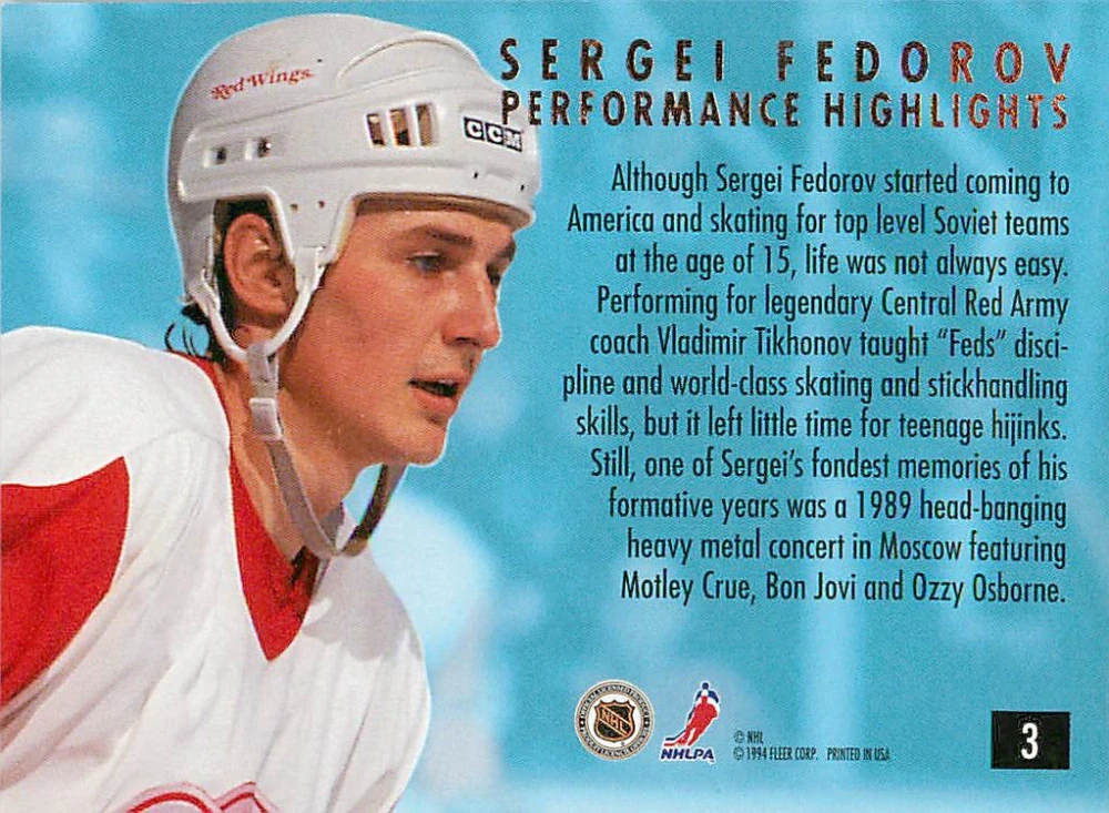 1994-95 Fleer Ultra - Sergei Fedorov - Performance Highlights #3