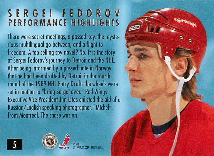 1994-95 Fleer Ultra - Sergei Fedorov - Performance Highlights #5