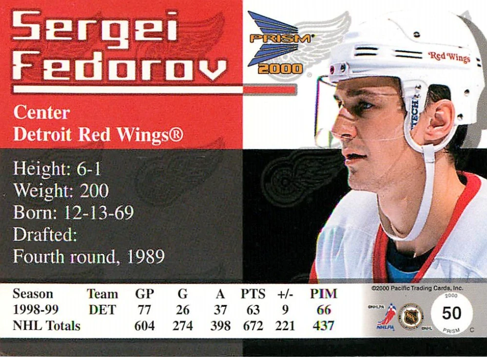 1999-00 Pacific Prism - Sergei Fedorov #50