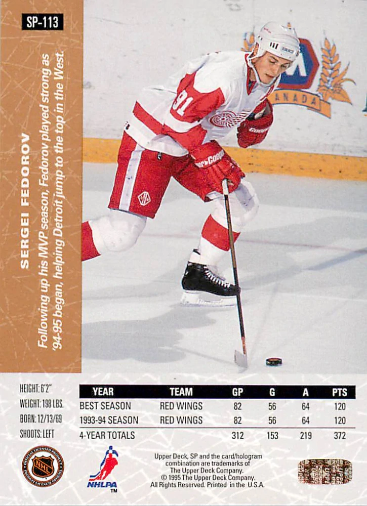 1994-95 UD Series 2 - Sergei Fedorov - SP #SP113