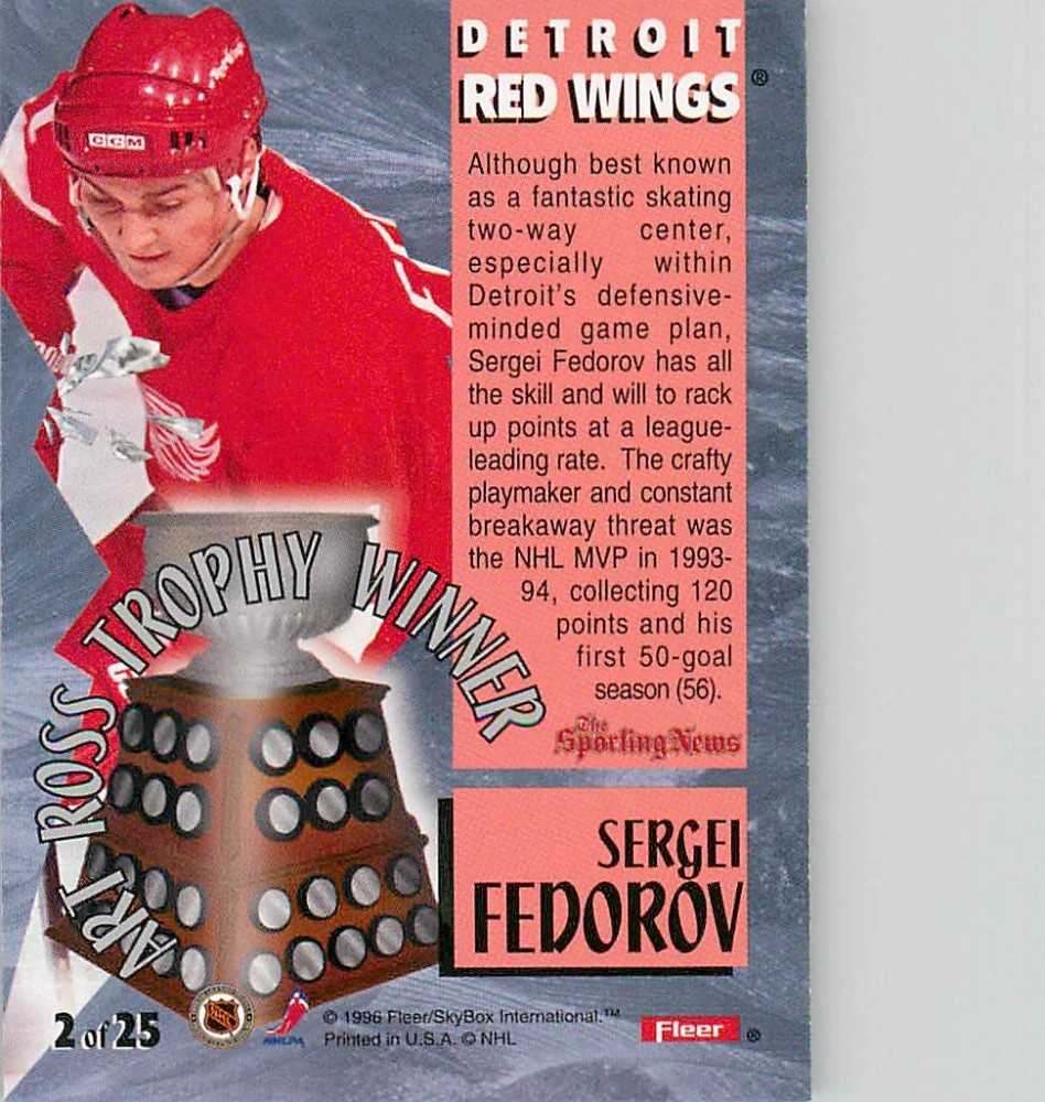 1996-97 Fleer Flair - Sergei Fedorov - Art Ross Trophy Winner #2