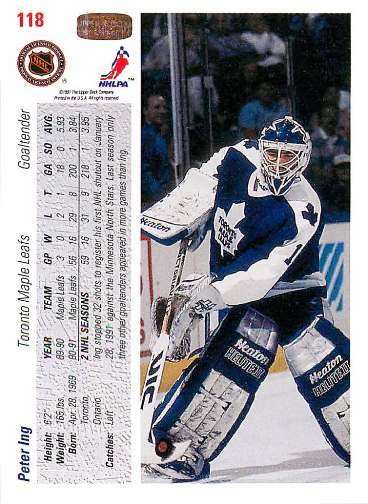 1991-92 UD Series - Peter Ing #118