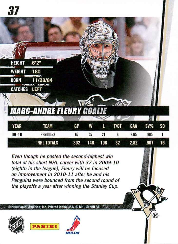 2010-11 Panini Donruss - Marc-Andre Fleury #37