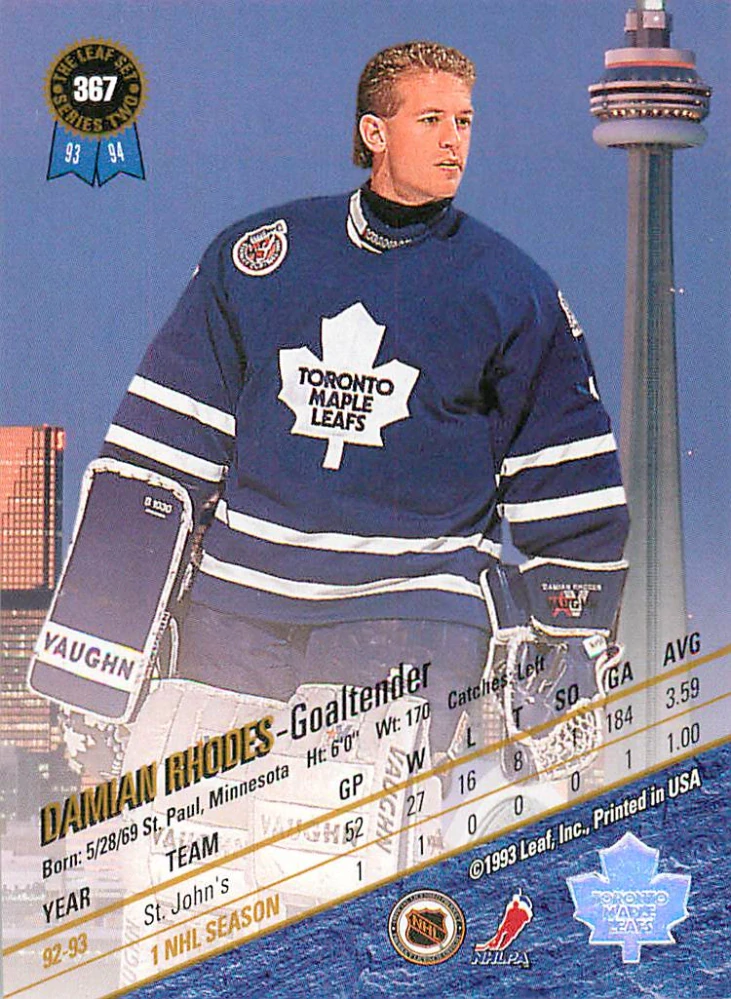 1993-94 Leaf - Damian Rhodes #367