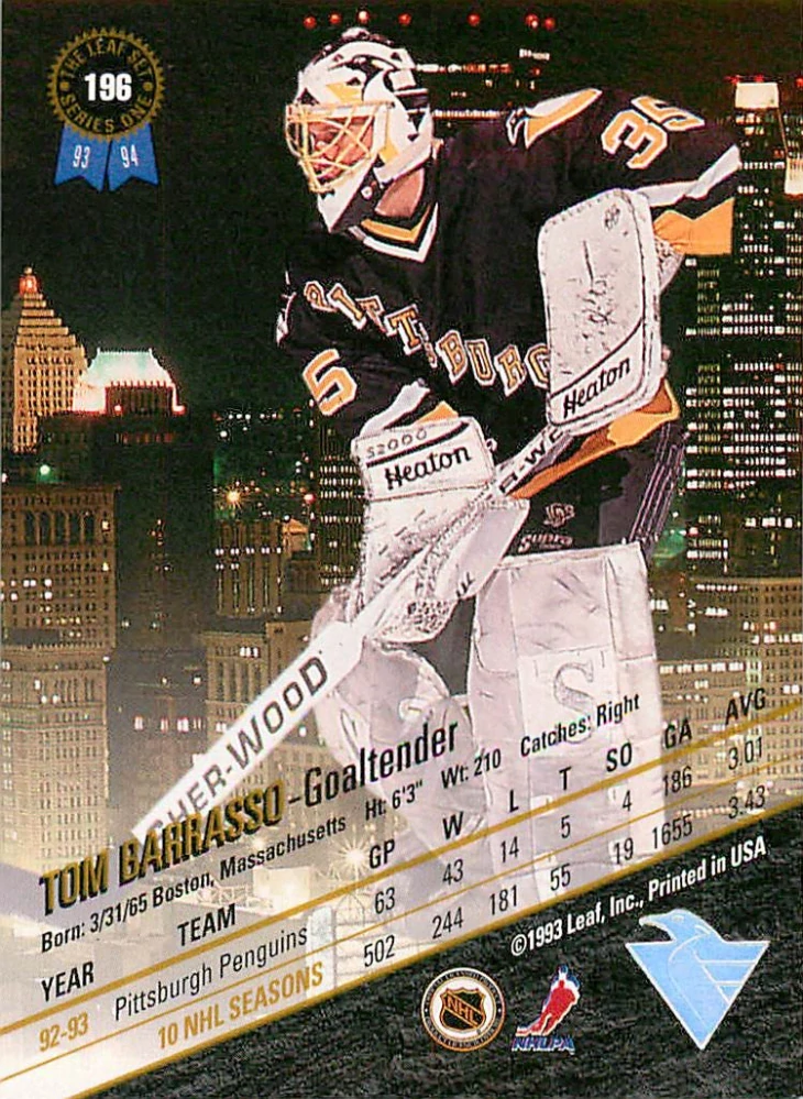 1993-94 Leaf - Tom Barrasso #196