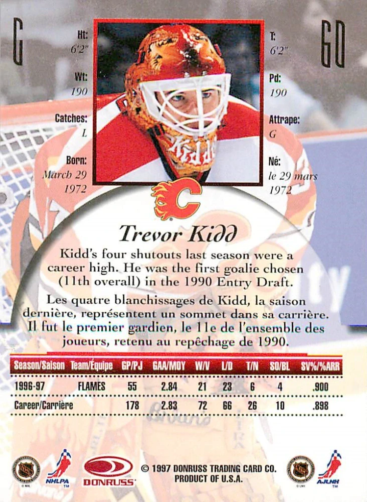 1997-98 Donruss Canadian Ice - Trevor Kidd #60