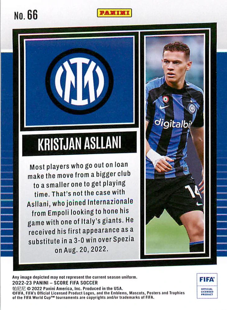 2022-23 Panini Score FIFA - Kristjan Asllani #66