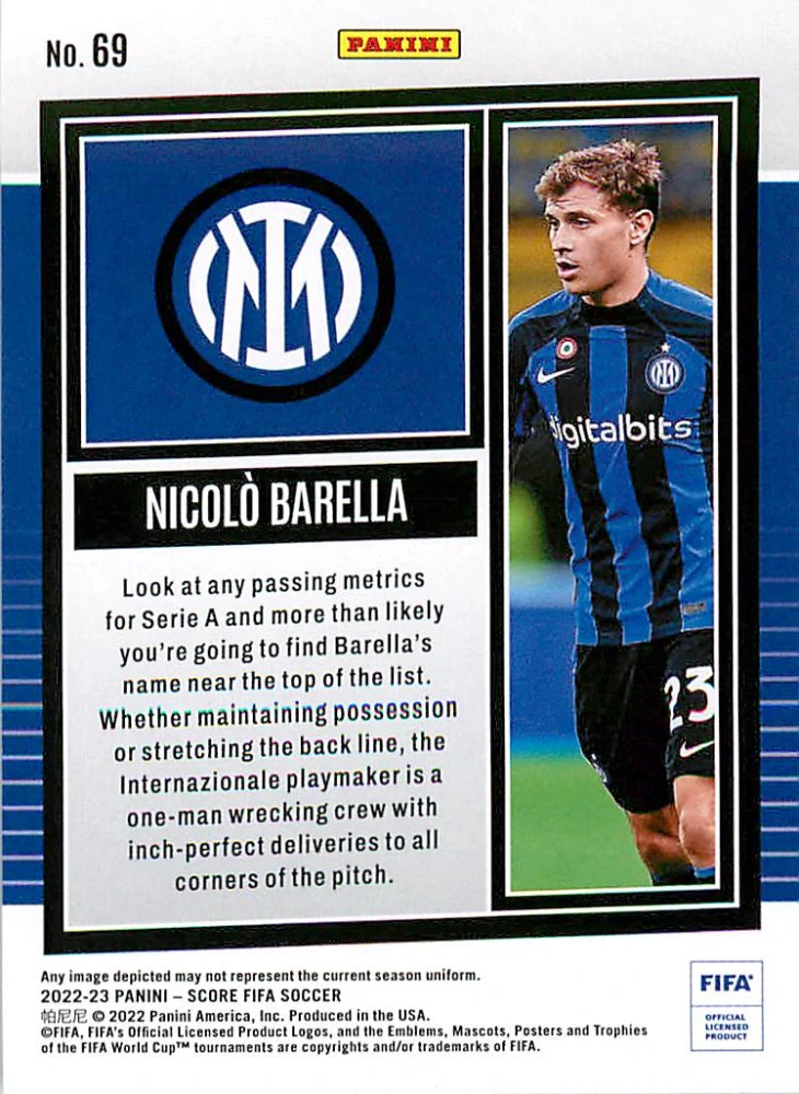 2022-23 Panini Score FIFA - Nicolo Barella #69