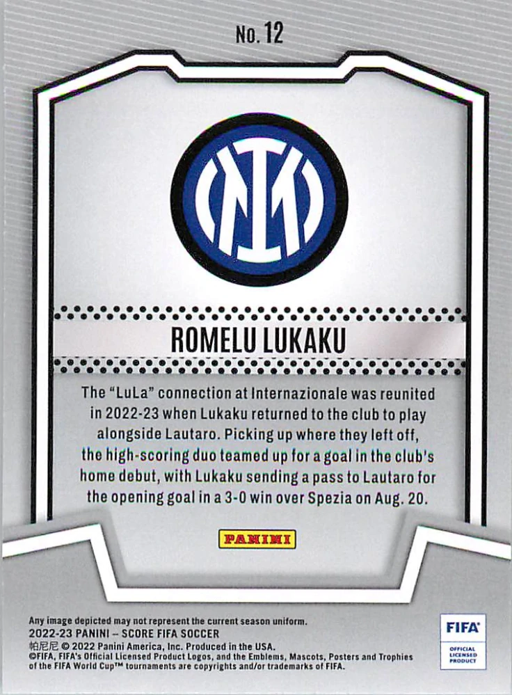 2022-23 Panini Score FIFA - Romelu Lukaku - Score Team #12