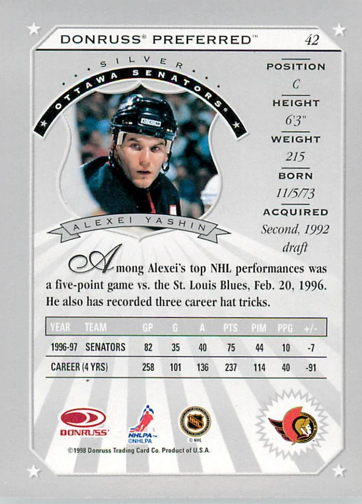 1997-98 Donruss Preferred - Alexei Yashin #42